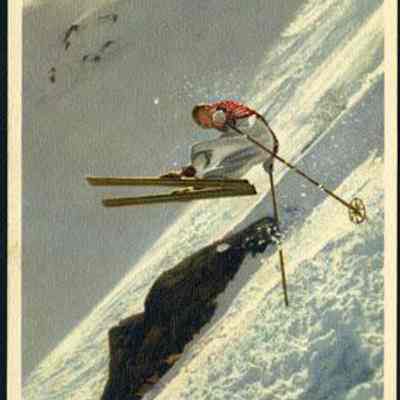 1140- Jump Turn on Headwall, Tuckerman Ravine, Mt. Washington, New Hampshire