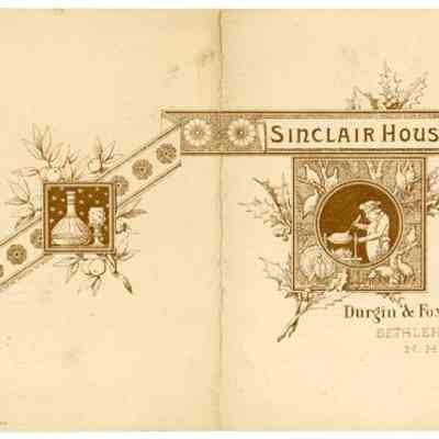 Sinclair House Menu, 1885