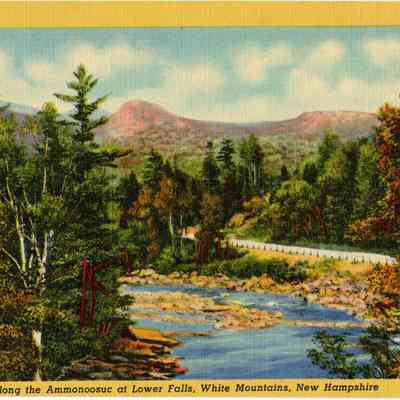 X-30-Road along the Ammonoosuc at Lower Falls, White Mountains, New Hampshire