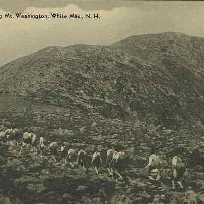 Hikers descending Mt. Washington, White Mts., NH