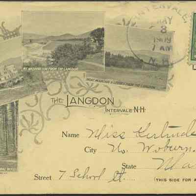 Cathedral Woods, The Langdon, Mount Washington from the Langdon, Moat Mountain and ledges from the Langdon; The Langdon, Intervale, N.H.
