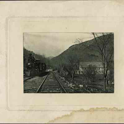 Train, Farmhouse, Woman and Child