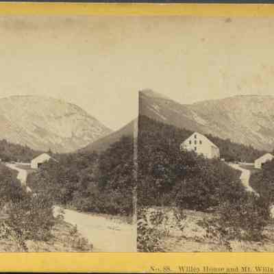 Willey House and Mt Willard, White Mountains Notch NH.