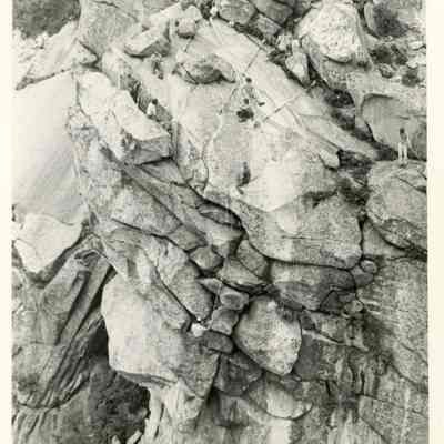 Aerial View of The Old Man of the Mountain Repairers and Inspectors