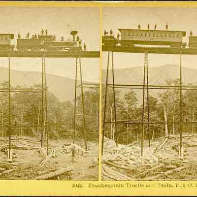 Frankenstein Trestle and Train, P. & O. R. R., Crawford Notch NH.