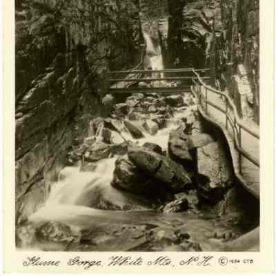 Flume Gorge, White Mts., N.H. c.1934 CTB.