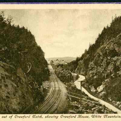Looking out of Crawford Notch, showing Crawford House, White Mountains, N.H.