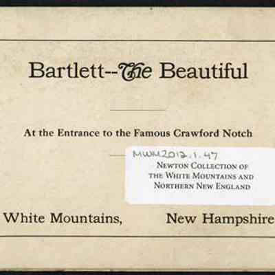 Bartlett-- The Beautiful: At the Entrance to the Famous Crawford Notch