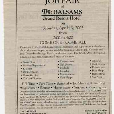 Job Fair at The Balsams