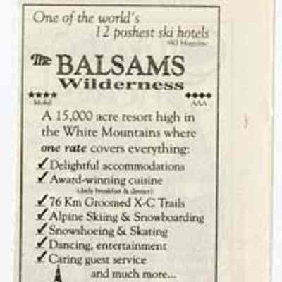 One of the world's 12 poshest ski hotels, The Balsams Wilderness