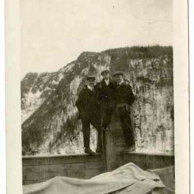 Men Standing on Roof of The Balsams Hotel