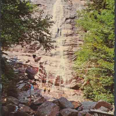 Waterfall Among Rock and Trees