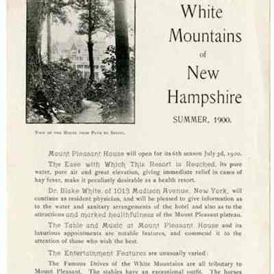 In the White Mountains of New Hampshire, Summer 1900 [Mount Pleasant House]