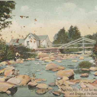 White Mts NH Old Toll Houses and Bridge at the base of Mt Washington