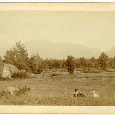 Boy and Dog in Field