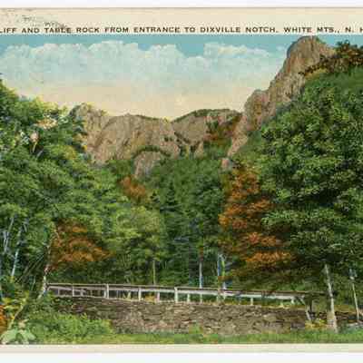 Old King Cliff and Table Rock from the Entrance to Dixville Notch, N.H.