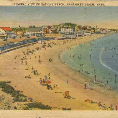 General view of bathing beach, Nantasket Beach, MA