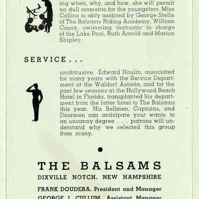 Silhouette of the Balsams Personnel.