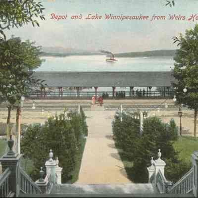 Depot and Lake Winnipesaukee from Weirs Hote