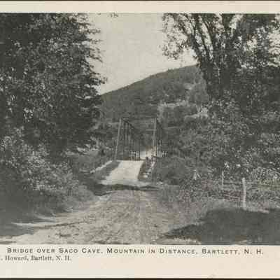 Bridge over Saco Cave, Mountain in distance, Bartlett, N.H.