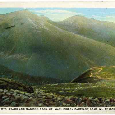 MTS. ADAMS AND MADISON FROM MT. WASHINGTON CARRIAGE ROAD, WHITE MOUNTAINS. N. H.