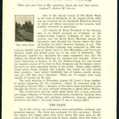 Second Annual Excursion of Sandwich Historical Society