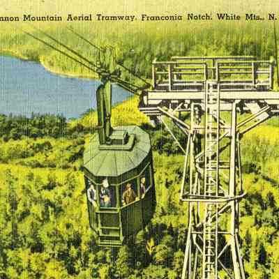 Tram Car, Cannon Mountain Aerial Tramway. Franconia Notch, White Mts., N.H.