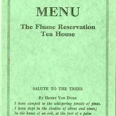 The Flume Reservation Tea House Menu