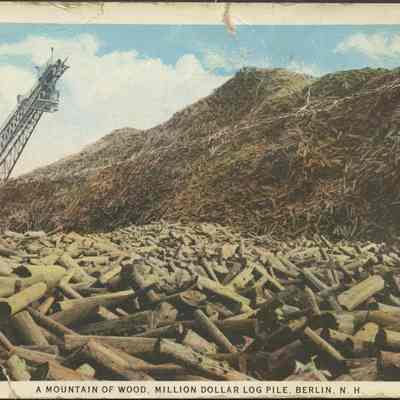 A mountain of wood, million dollar log pile, Berlin NH