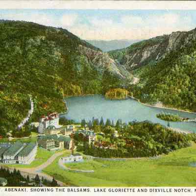 View from Mt. Abenaki, Showing the Balsams, Lake Gloriette and Dixville Notch, N.H.