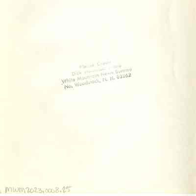 Back of photograph with Dick Hamilton's stamp.