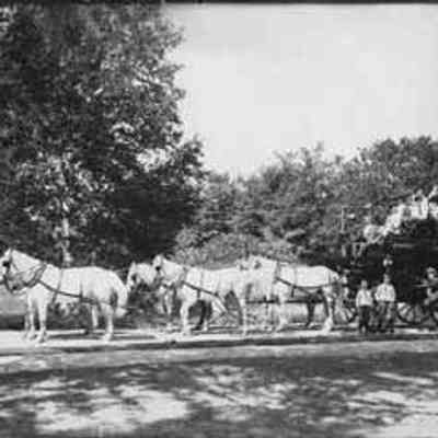 Six-horse Carriage with People