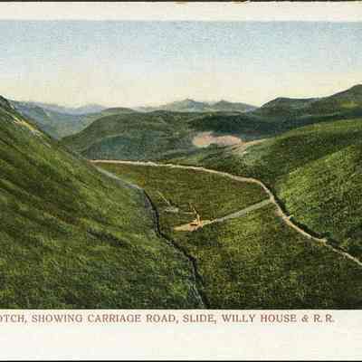 The Entire Notch, showing Carriage Road, Slide, Willy House and R.R.