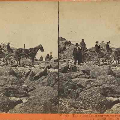 The first team driven to the summit of Mt Washington July 13 1861 by J. M. Thompson Esq.