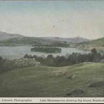 Lake Massassecum showing Big Island, Bradford NH