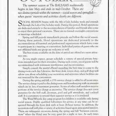 The Balsams Grand Resort Hotel, May June September October