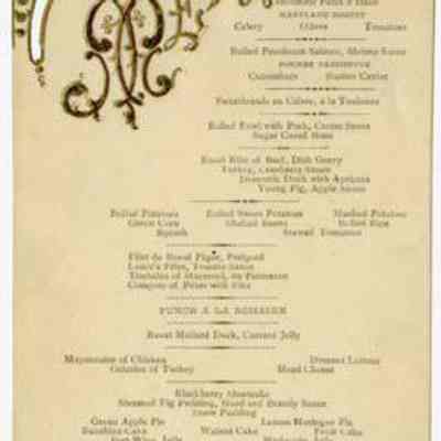 Crawford House Menu, 1892