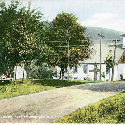 Church and Common, North Woodstock, N.H. Postcard