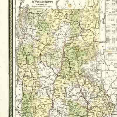 MAP OF NEW HAMPSHIRE & VERMONT: PUBLISHED BY THOMAS, COWPERTHWAIT & Co.