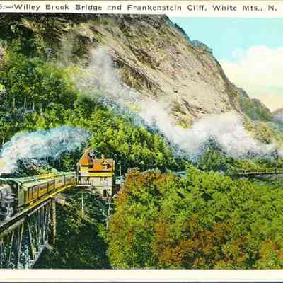 Willey Brook Bridge and Frankenstein Cliff, White Mts., N.H.
