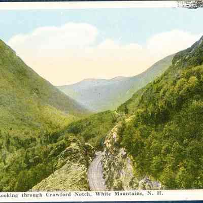 Looking through Crawford Notch, White Mountains, N.H.