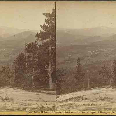 White Mountains and Kiarsarge Village, from Artists Ledge, NH.
