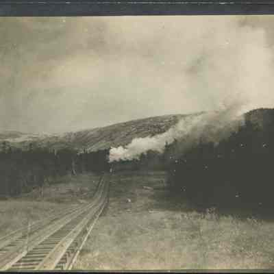 Railroad Tracks with Train in View