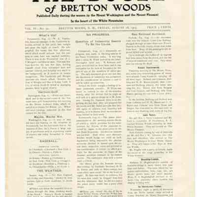 The Bugle of Bretton Woods, Vol. IV - No. 30