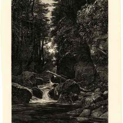 A WHITE MOUNTAIN BROOK.-- Homer Martin