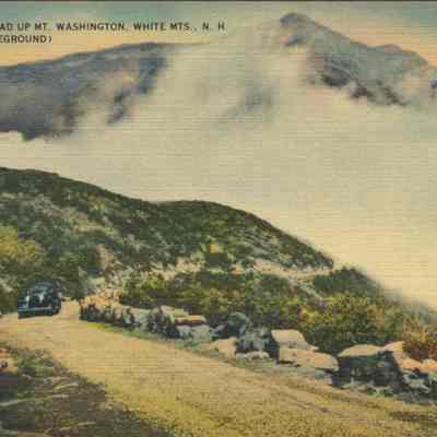 Automobile Road up Mt. Washington, White Mts, Mt. Adams in Foreground