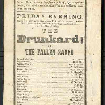The Drunkard or The Fallen Saved playbill