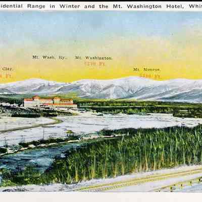Presidential Range in the Winter and the Mt. Washington Hotel, White Mts., N.H.