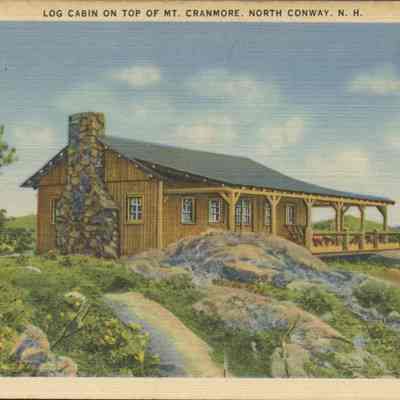 Log cabin on top of Mount Cranmore, North Conway NH
