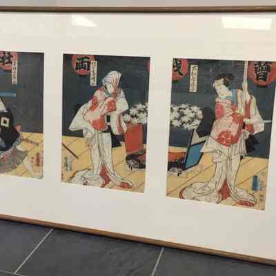 Toyokuni original color woodblock